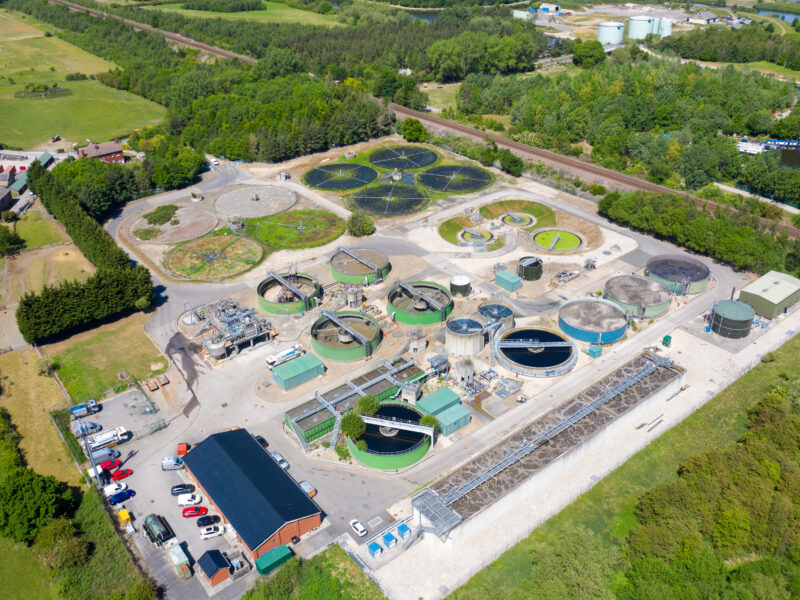 Aerial,Photo,Of,Purification,Tanks,Of,Modern,Wastewater,Treatment,Plant,