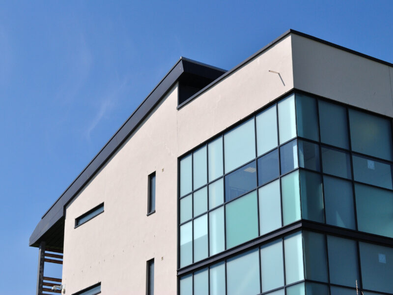 Modern,Office,Building,Seen,Against,Blue,Sky