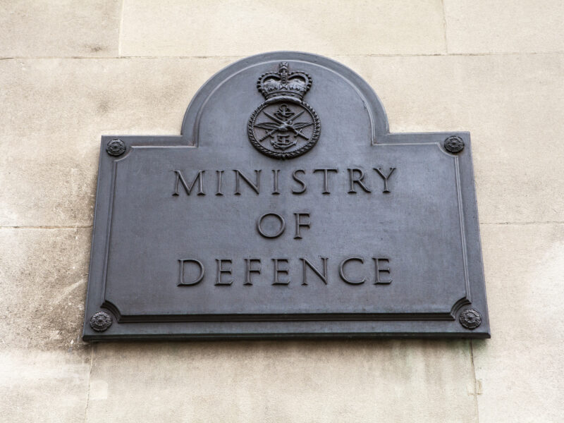 A,Plaque,On,The,Ministry,Of,Defense,Building,In,London.